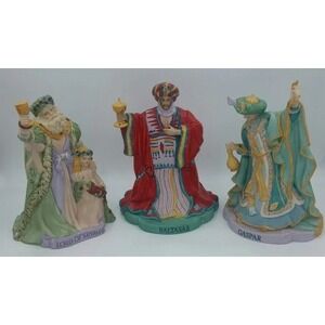 Living Legends Wise Men 1988 Lord of Misrule-Baltasar, Gaspar 9" Ceramic Enesco